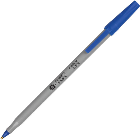 Business Source Ballpoint Stick Pens - Blue Ink Medium Point - 60
