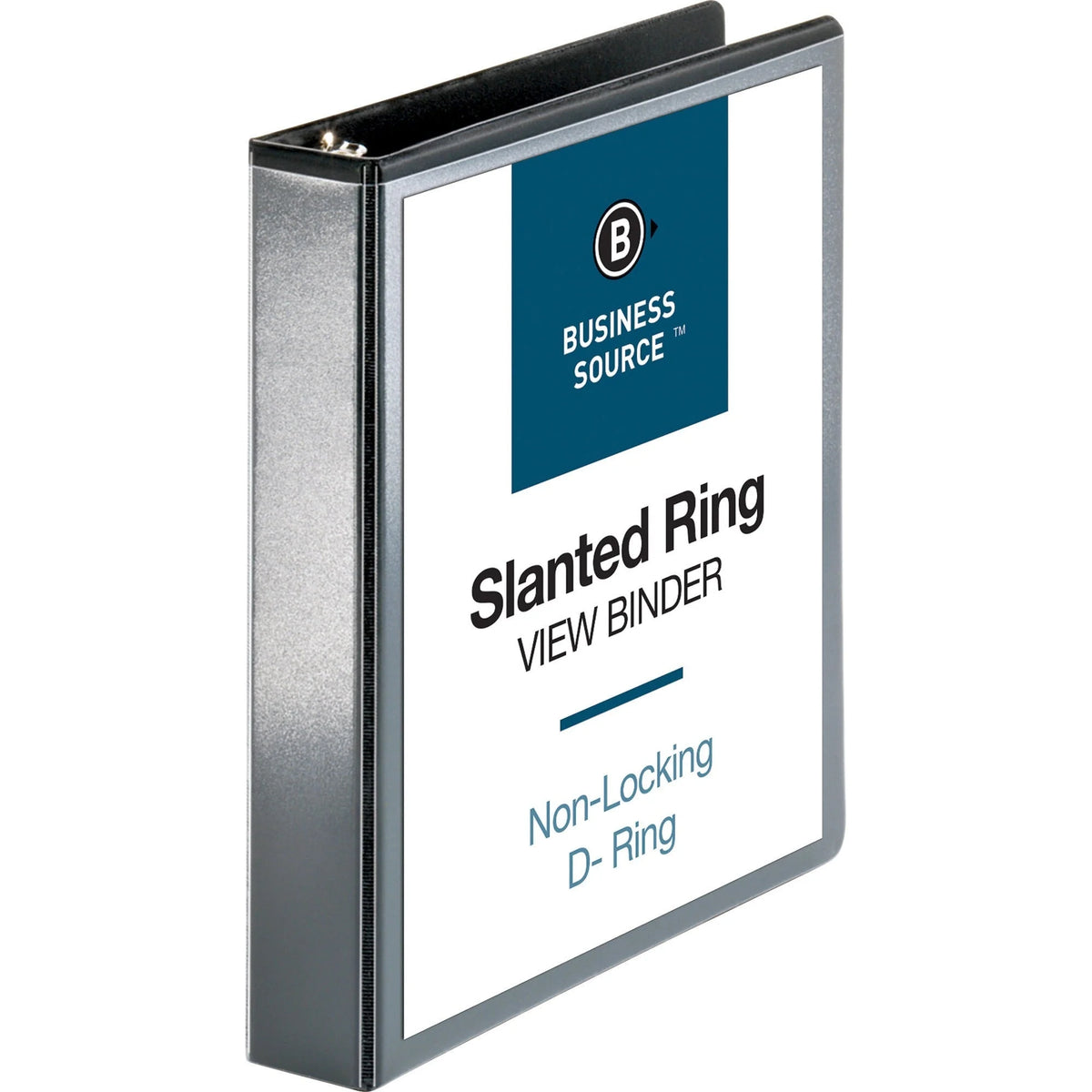 Business Source Basic D-Ring View Binder - 1.5’’ Capacity - Letter Size - Black Polypropylene - Presentation / Binders