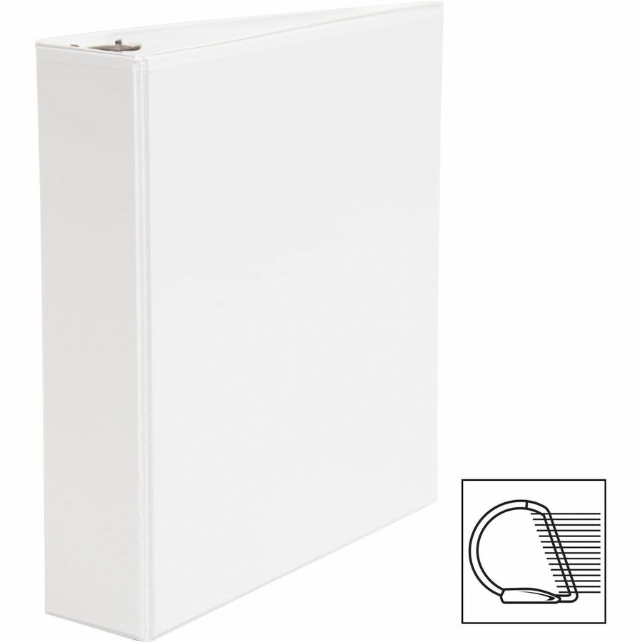 Business Source Basic D-Ring White View Binders - Left