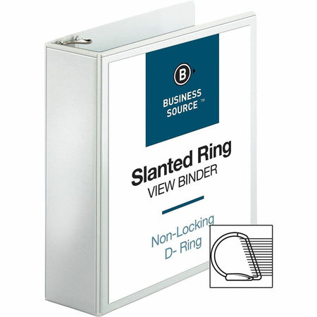 Business Source Basic D-Ring White View Binders - Alternate-Image2