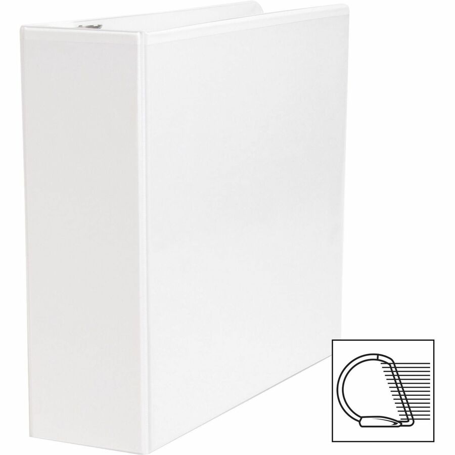 Business Source Basic D-Ring White View Binders - Left