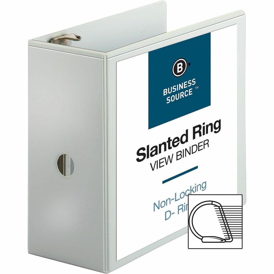 Business Source Basic D-Ring White View Binders - Alternate-Image2
