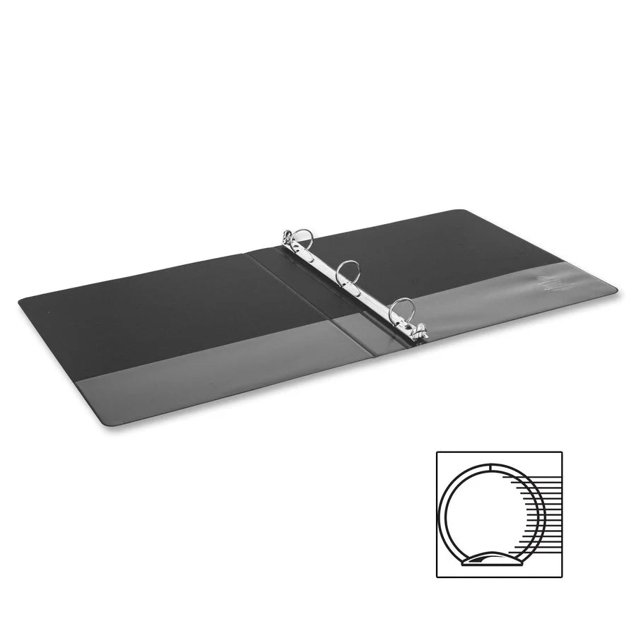 Business Source Basic Round Ring Binder - 1’’ Capacity 240 Sheet - Black with Fasteners - Binders