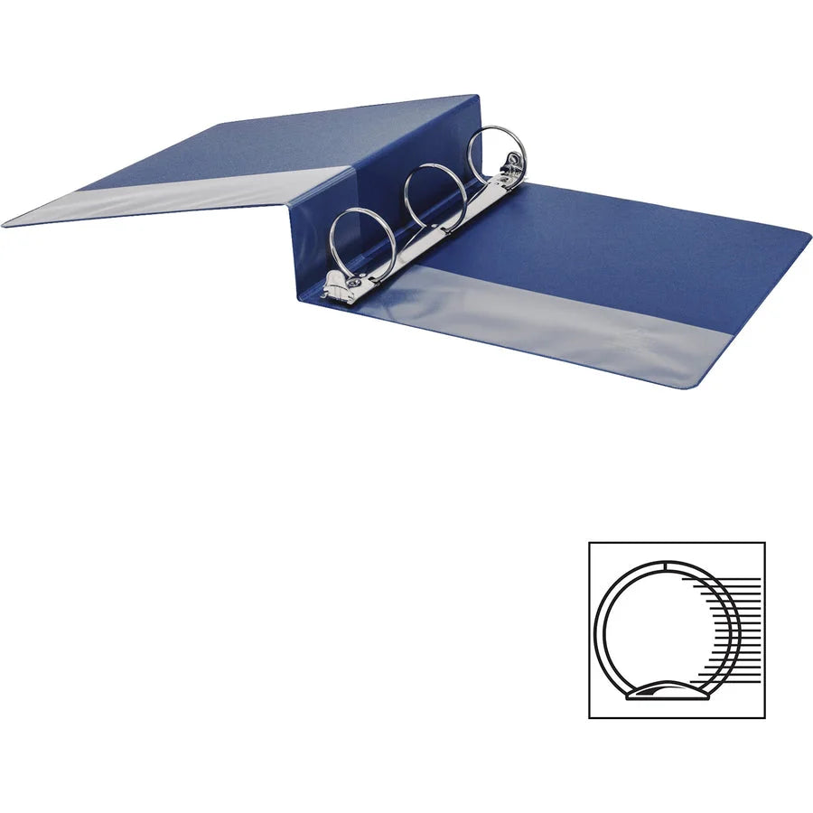 Business Source Basic Round Ring Binder - 2’’ Capacity Dark Blue Vinyl - Binders