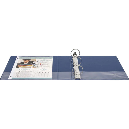 Business Source Basic Round Ring Binder - 2’’ Capacity Dark Blue Vinyl - Binders