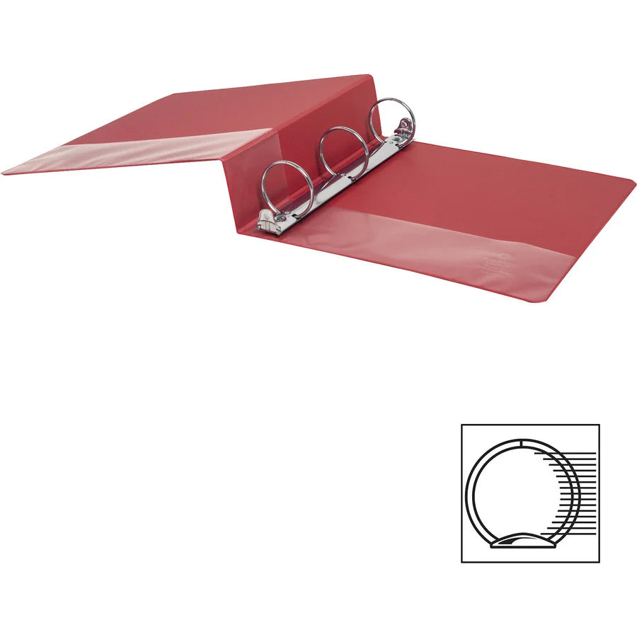 Business Source Basic Round Ring Binder - 2’’ Capacity Red Vinyl - Letter Size - 1.52 lb - Binders