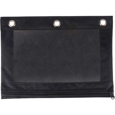 Business Source Binder Pencil Pouch - 10’’ x 7.4’’ - Black - Storage Pouches