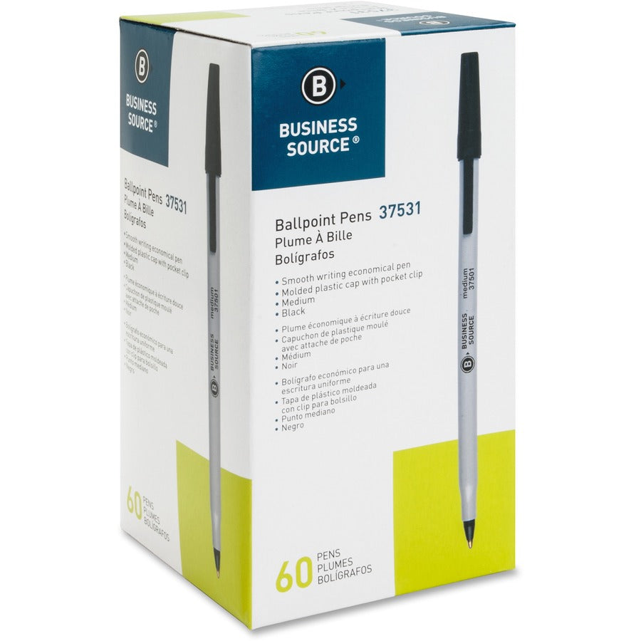 Business Source Bulk Pack Ballpoint Stick Pens - Right