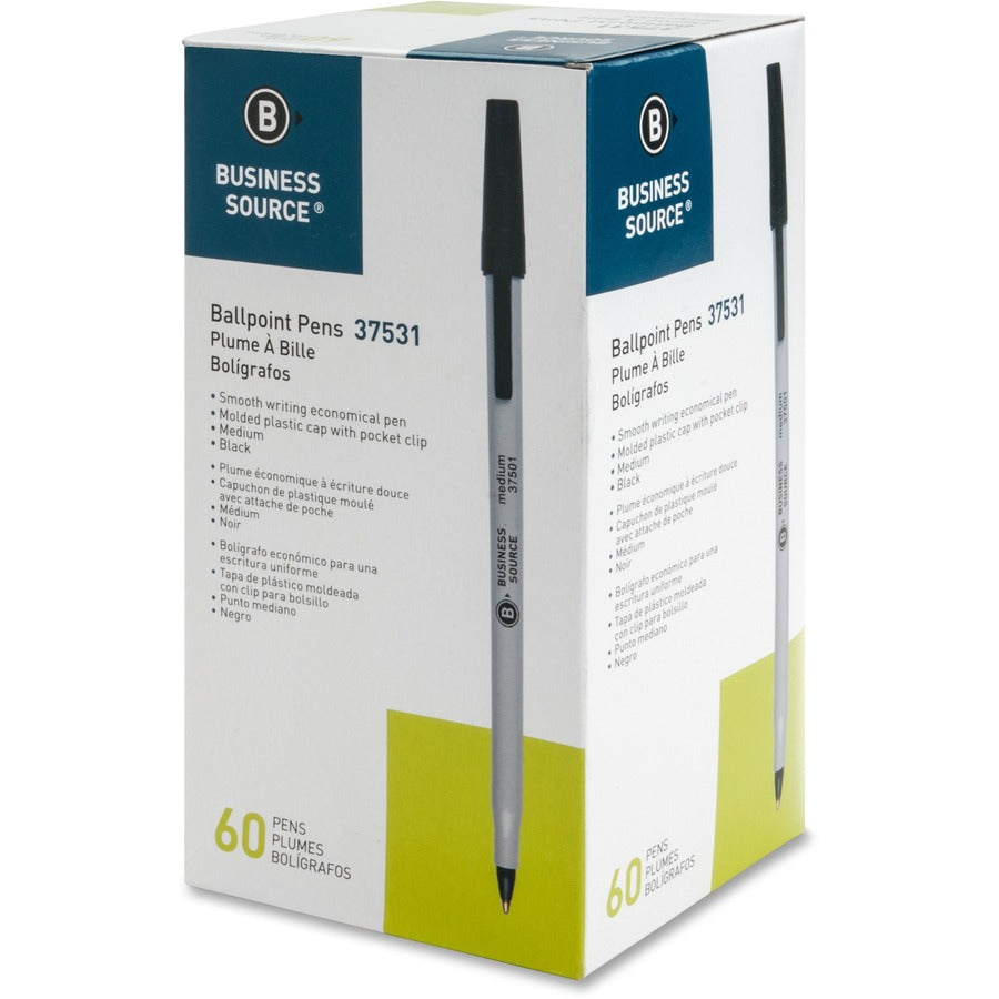 Business Source Bulk Pack Ballpoint Stick Pens - Left