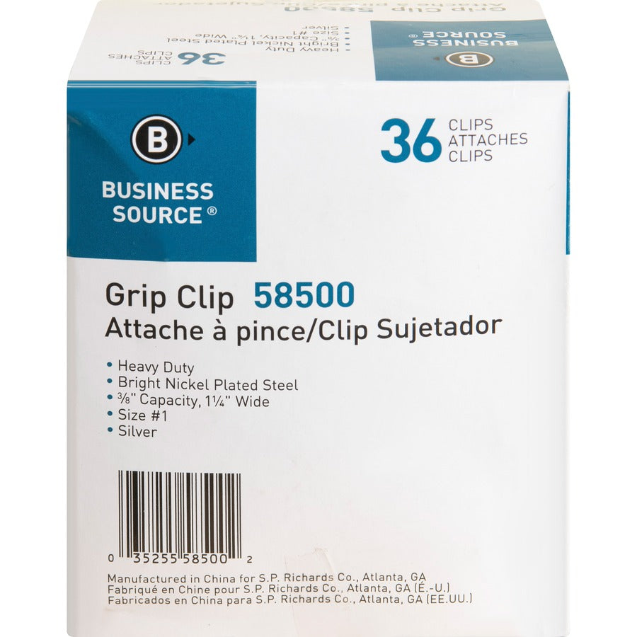 Business Source Bulldog Grip Clips - Rear