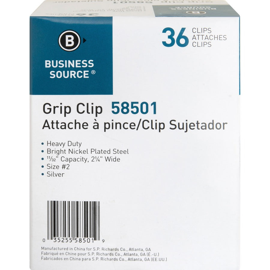 Business Source Bulldog Grip Clips - Rear