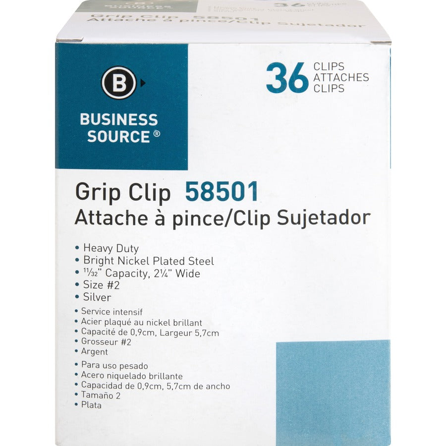 Business Source Bulldog Grip Clips - Front