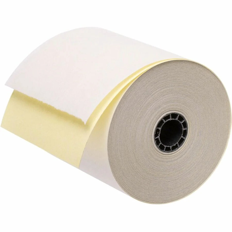 Business Source Carbonless Cash Register Rolls - 3’’ x 90 ft - SFI Certified - White - 50 / Carton - Thermal Receipts