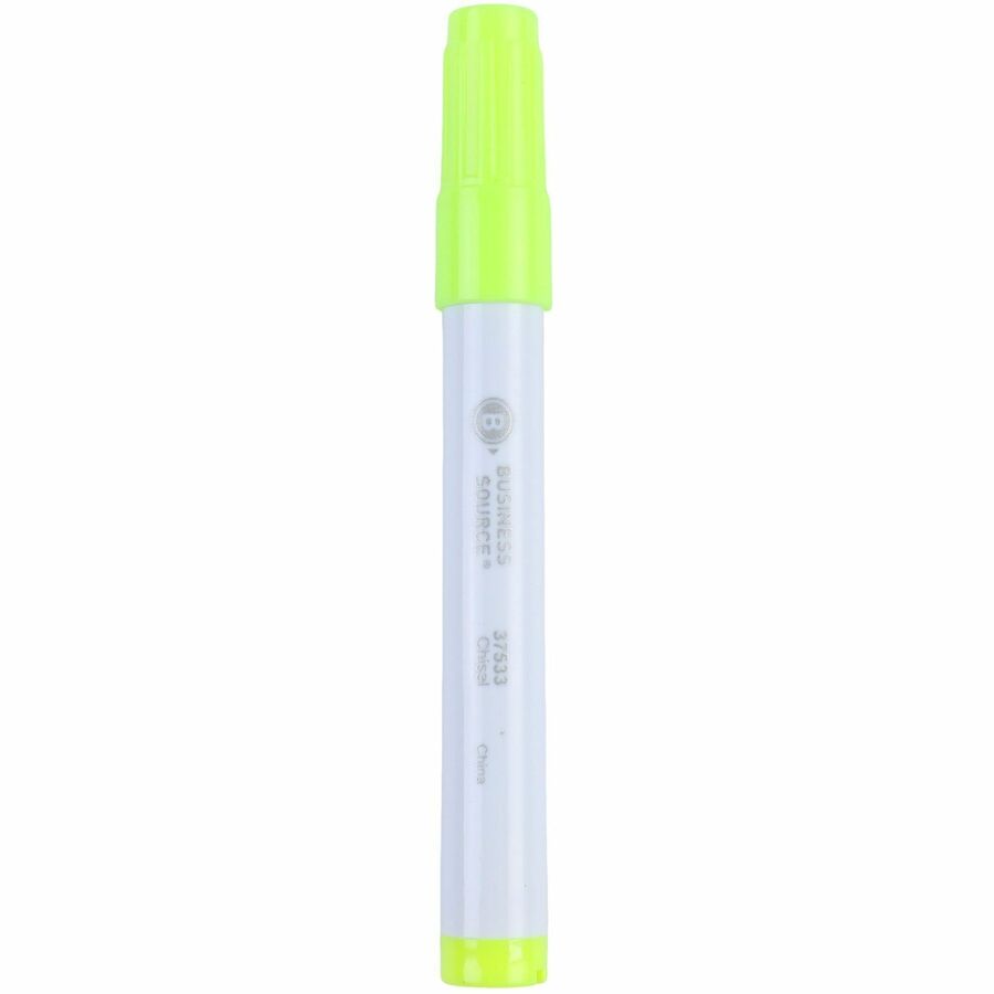 Business Source Chisel Tip Yellow Value Highlighter - Top