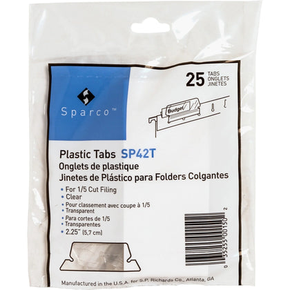 Business Source Clear Plastic Tabs - 25-Pack 2.25’’ Width - Index Accessories & Page Markers
