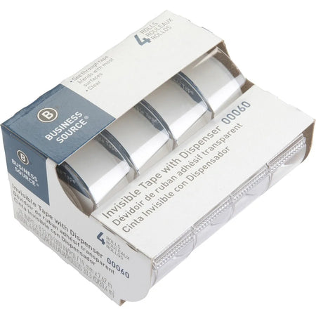 Business Source Clear Tape: 25 ft x 0.75’’ - Handheld Dispenser - 4 Pack - Packing Tape & Dispensers