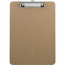 Business Source Clipboard: 9’’ x 12 1/2’’ Hardboard - Brown - 1 Each - Clipboards