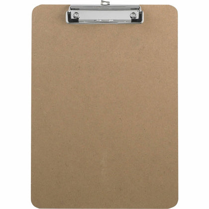 Business Source Clipboard: 9’’ x 12 1/2’’ Hardboard - Brown - 1 Each - Clipboards