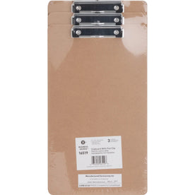 Business Source Clipboard: Legal-size Hardboard 8 1/2’’ x 14’’ Brown 3-Pack - Clipboards