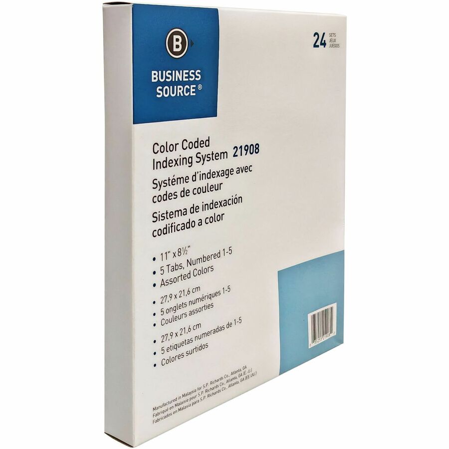 Business Source Color-coded Table of Contents/Tabs Index Dividers - Right