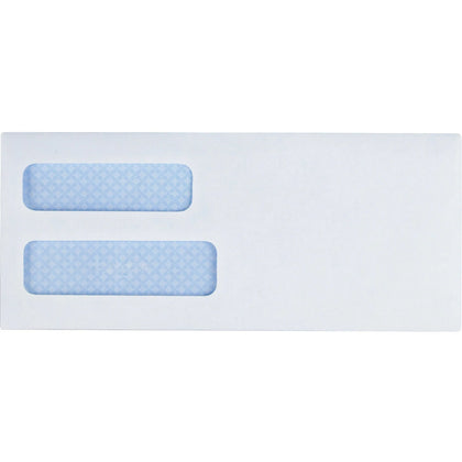 Business Source Double Window Check Envelopes - #8 5/8 - 24 lb - White - 500/Box