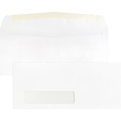 Business Source Economical No. 10 Window Envelopes - White - 500/Box