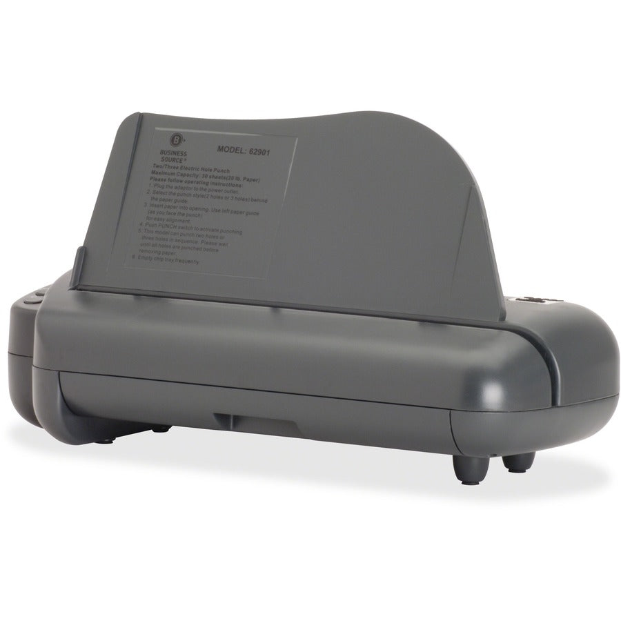 Business Source Electric Adjustable 3-hole Punch - Left