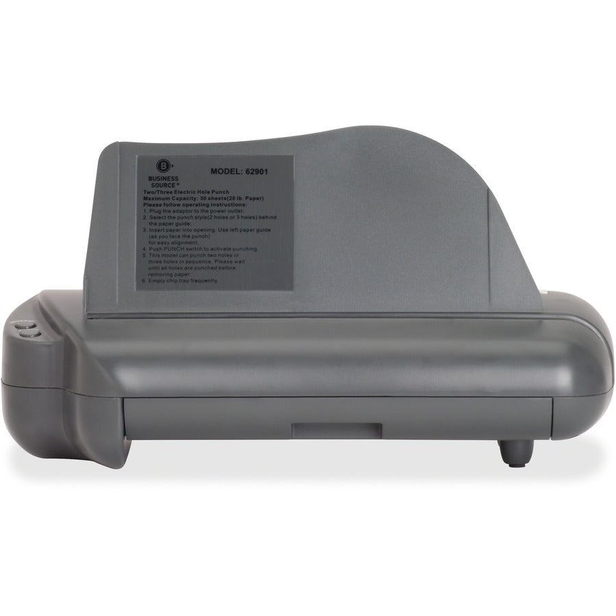 Business Source Electric Adjustable 3-hole Punch - Front