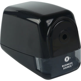 Business Source Electric Pencil Sharpener - Helical Blade - AC Adapter - Black - Sharpeners