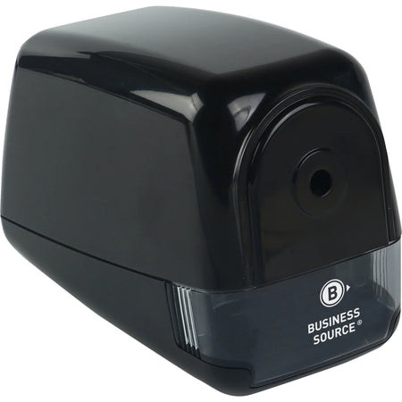 Business Source Electric Pencil Sharpener - Helical Blade - AC Adapter - Black - Sharpeners