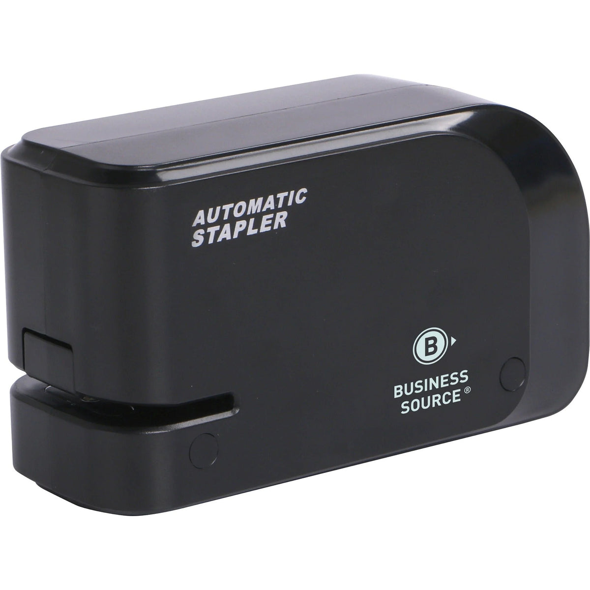 Business Source Electric Stapler: Staples 20 Sheets Holds 105 Half Strip 24/26 Size 2 x AA Black - Staplers