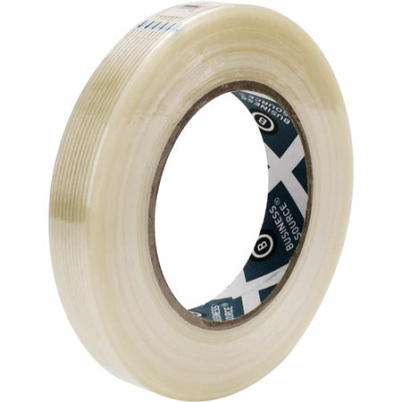 Business Source Filament Tape - 60 yd Length x 0.75’’ Width - 3’’ Core - White - Fiberglass - For Reinforcing - 1 Roll