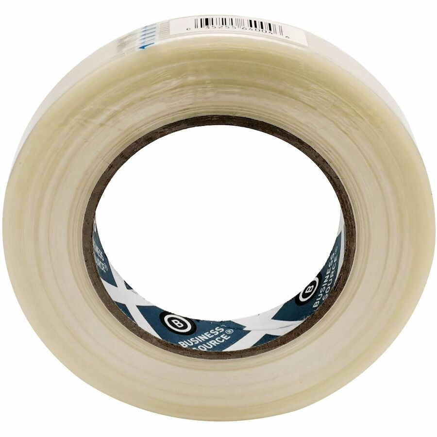 Business Source Filament Tape - 60 yd Length x 0.75’’ Width - 3’’ Core - White - Fiberglass - For Reinforcing - 1 Roll