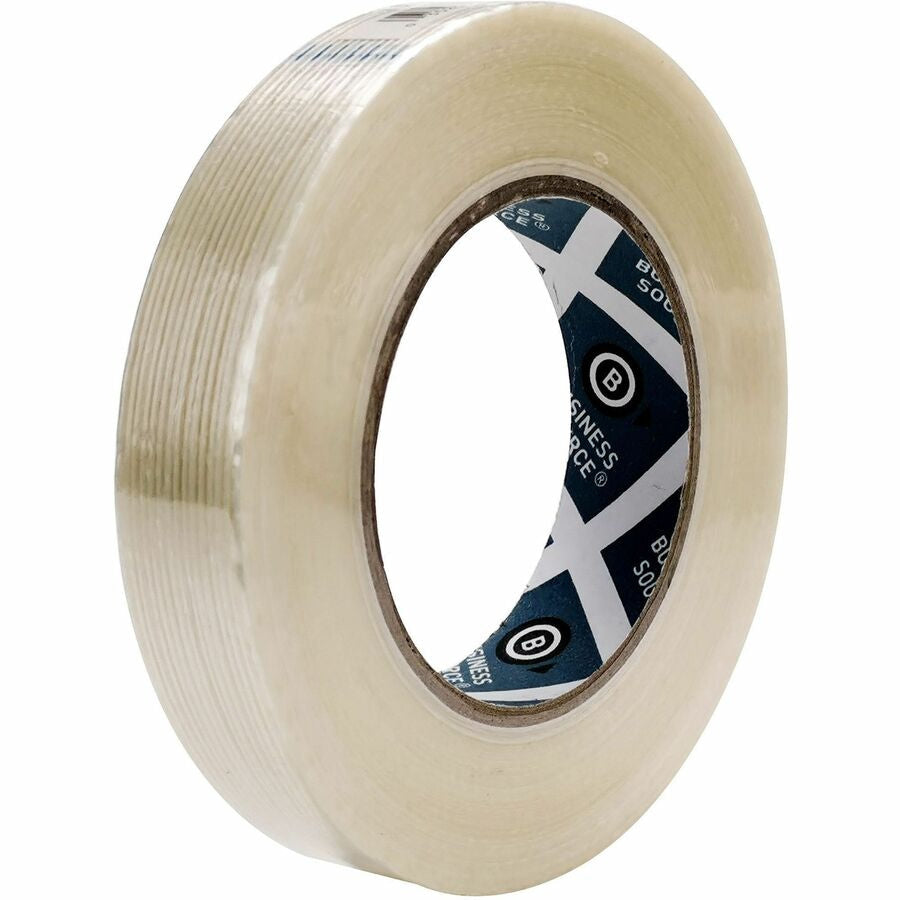 Business Source Filament Tape - 60 yd Length x 1’’ Width - 3’’ Core - White - Fiberglass - For Reinforcing - 1 Roll