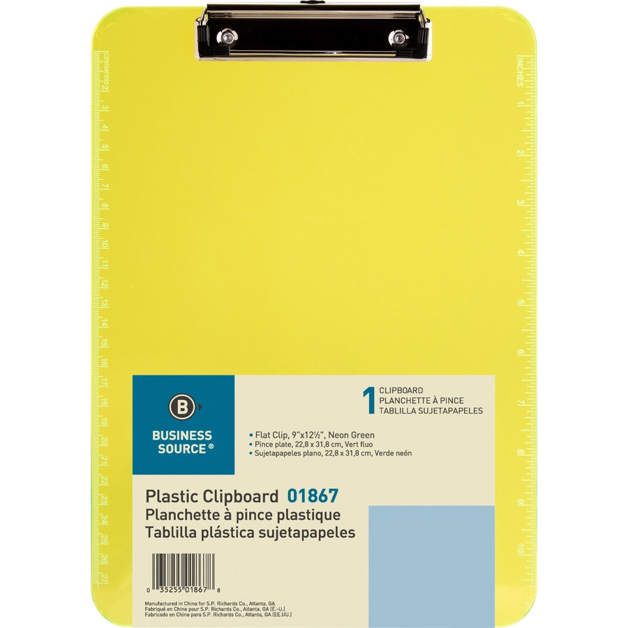 Business Source Flat Clip Clipboard - Top