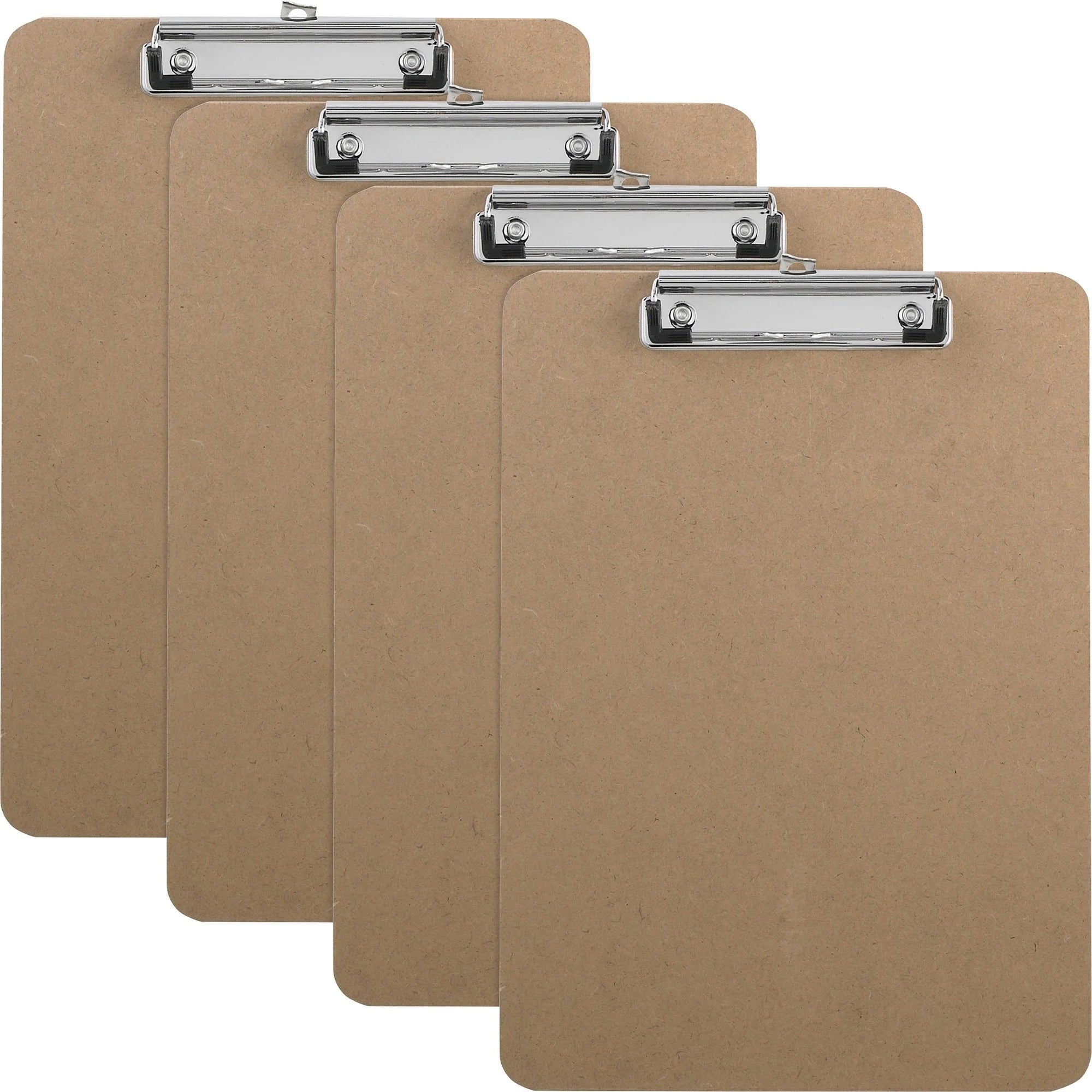 Business Source Flat Clip Clipboard: 9’’x12.5’’ Hardboard Brown (6/Box) - Clipboards