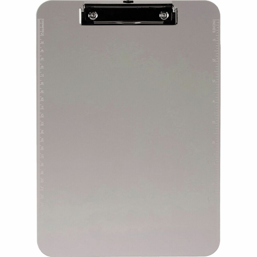 Business Source Flat Clip Plastic Clipboard - Front