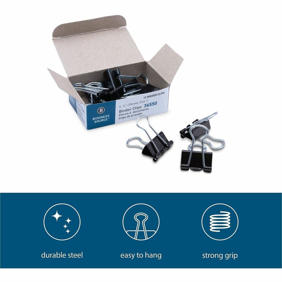 Business Source Fold-back Binder Clips - Alternate-Image1