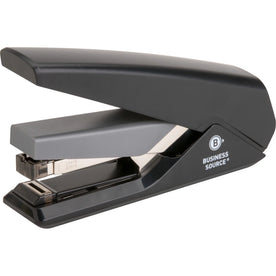 Business Source Full Strip Flat-Clinch Stapler - Staples 30 Sheets - Holds 210 - 0.25’’ Size - Front Loading - Black