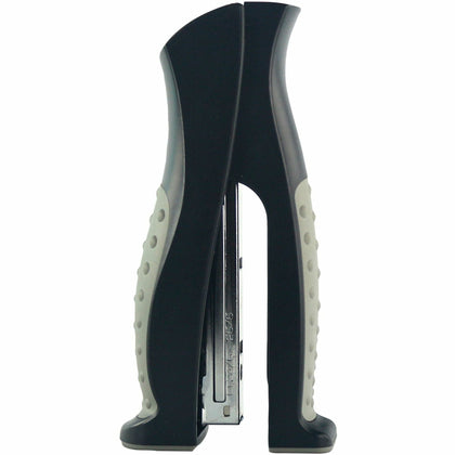 Business Source Full Strip Vertical Desk Stapler - Staples 20 Sheets - Holds 210 - Black/Gray Metal - Staplers