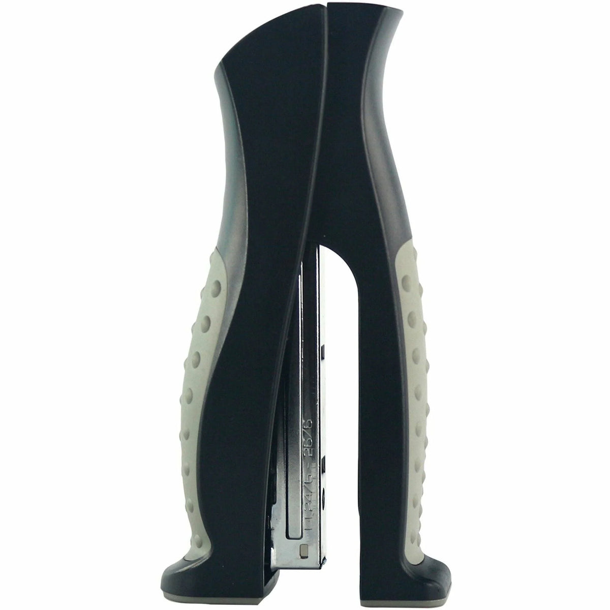 Business Source Full Strip Vertical Desk Stapler - Staples 20 Sheets - Holds 210 - Black/Gray Metal - Staplers