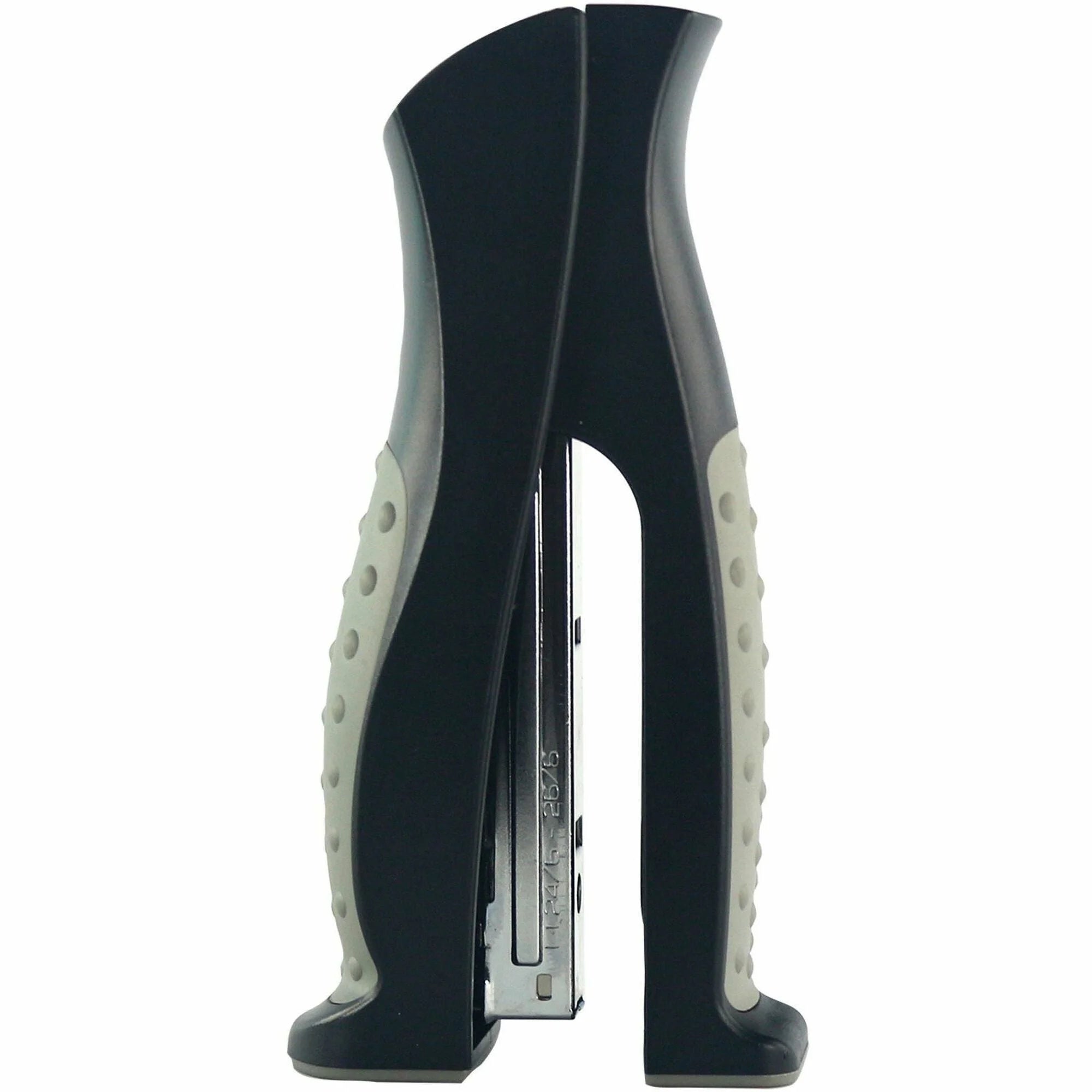 Business Source Full Strip Vertical Desk Stapler - Staples 20 Sheets - Holds 210 - Black/Gray Metal - Staplers