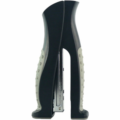 Business Source Full Strip Vertical Desk Stapler - Staples 20 Sheets - Holds 210 - Black/Gray Metal - Staplers