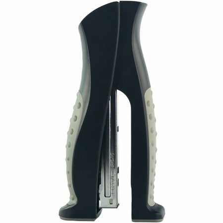 Business Source Full Strip Vertical Desk Stapler - Staples 20 Sheets - Holds 210 - Black/Gray Metal - Staplers