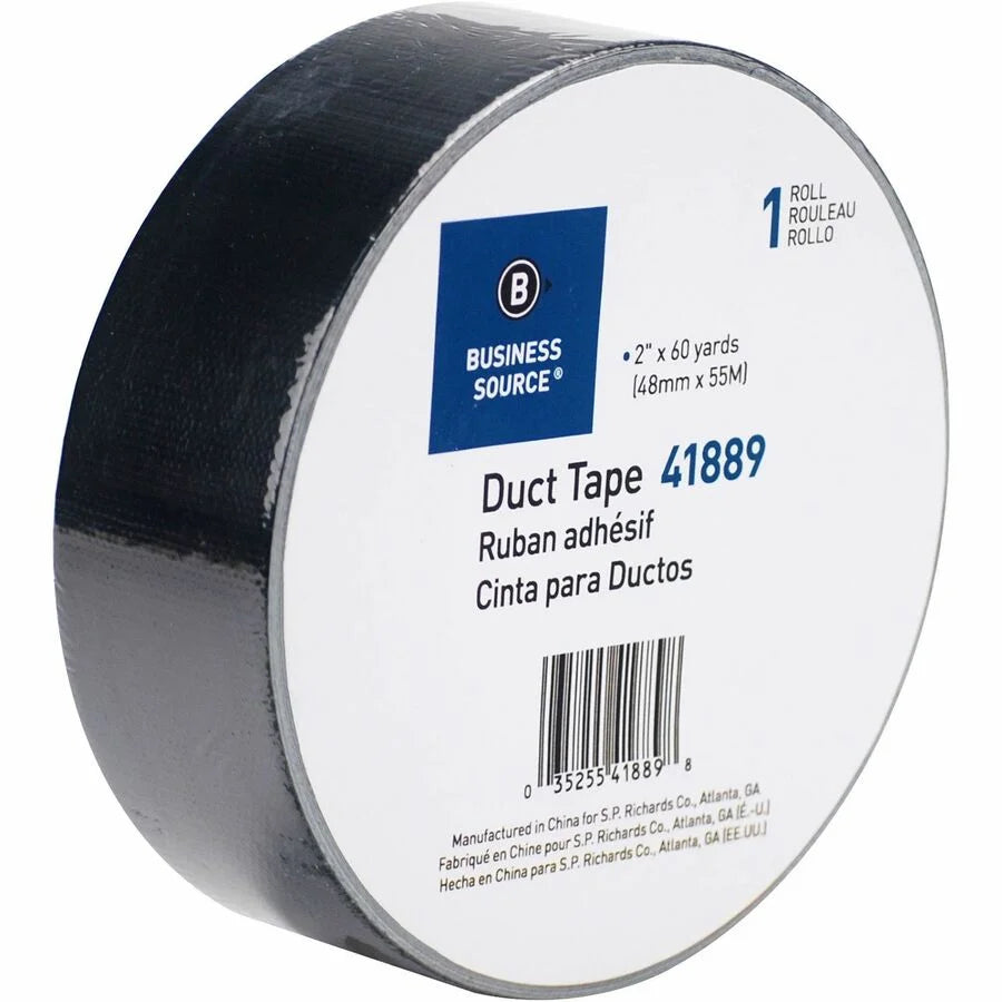 Business Source General-purpose Duct Tape - 60 yd x 2’’ 9 mil - Black - Indoor/Outdoor