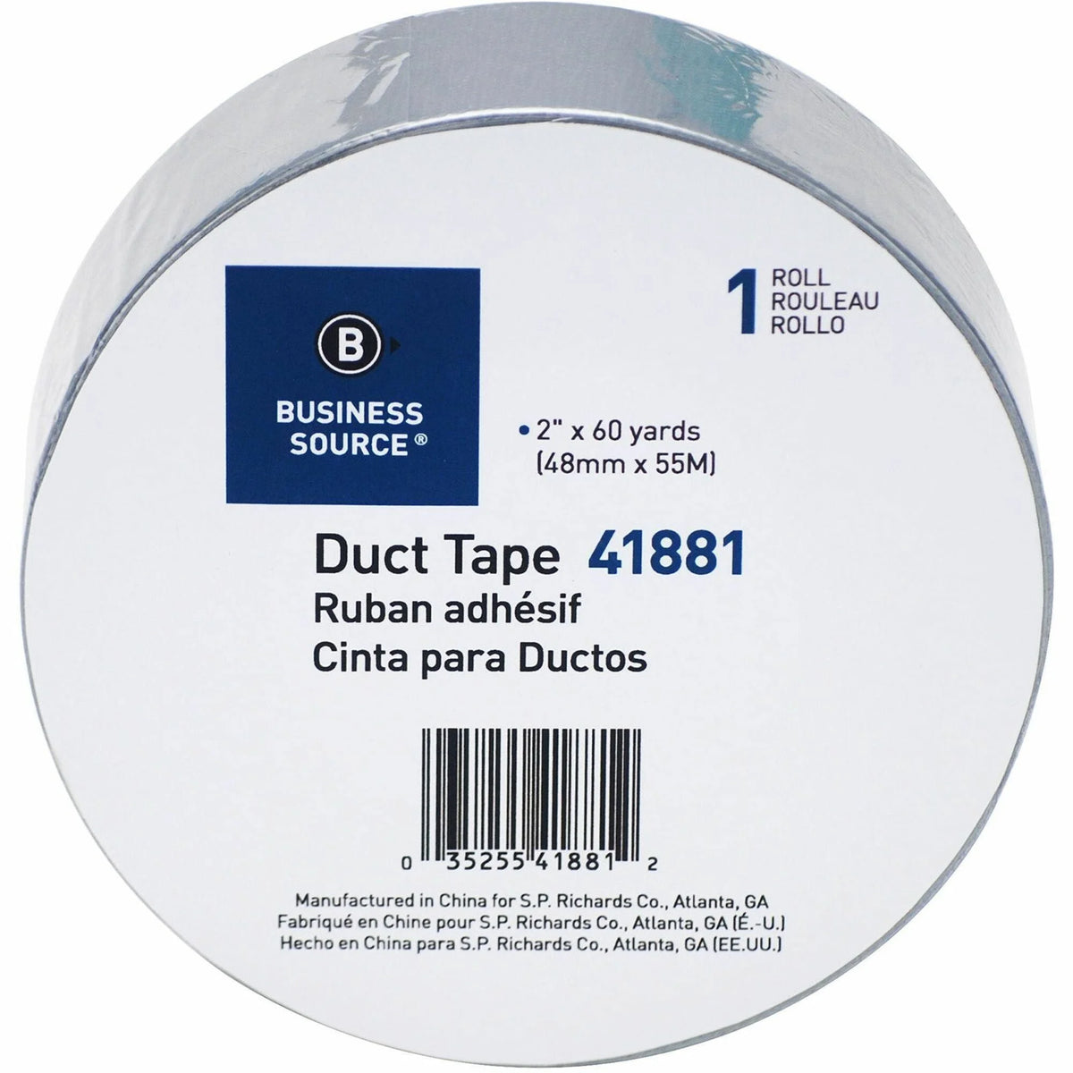 Business Source General-purpose Duct Tape 60 yd Length x 2’’ Width 9 mil Thickness Gray 1 Roll Indoor & Outdoor