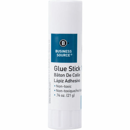 Business Source Glue Stick: 0.74 oz White Adhesive - Sticks