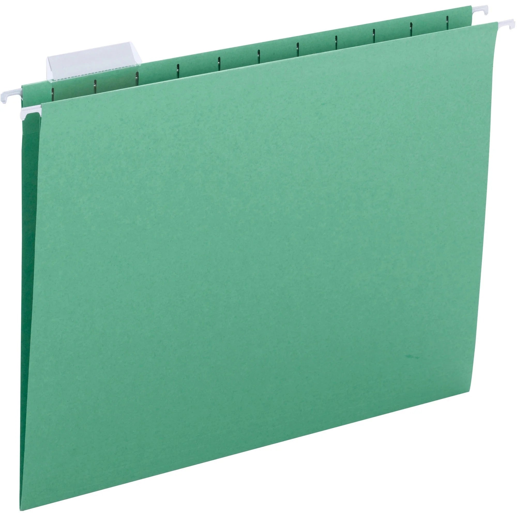 Business Source Hanging Folders: 1/5 Tab Cut Letter Size Green - 10% Recycled - Folders & Accessories