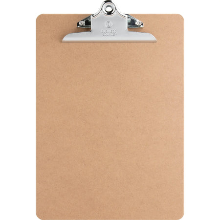 Business Source Hardboard Clipboard: Standard 9’’x12.5’’ - Brown - 1 Each - Clipboards