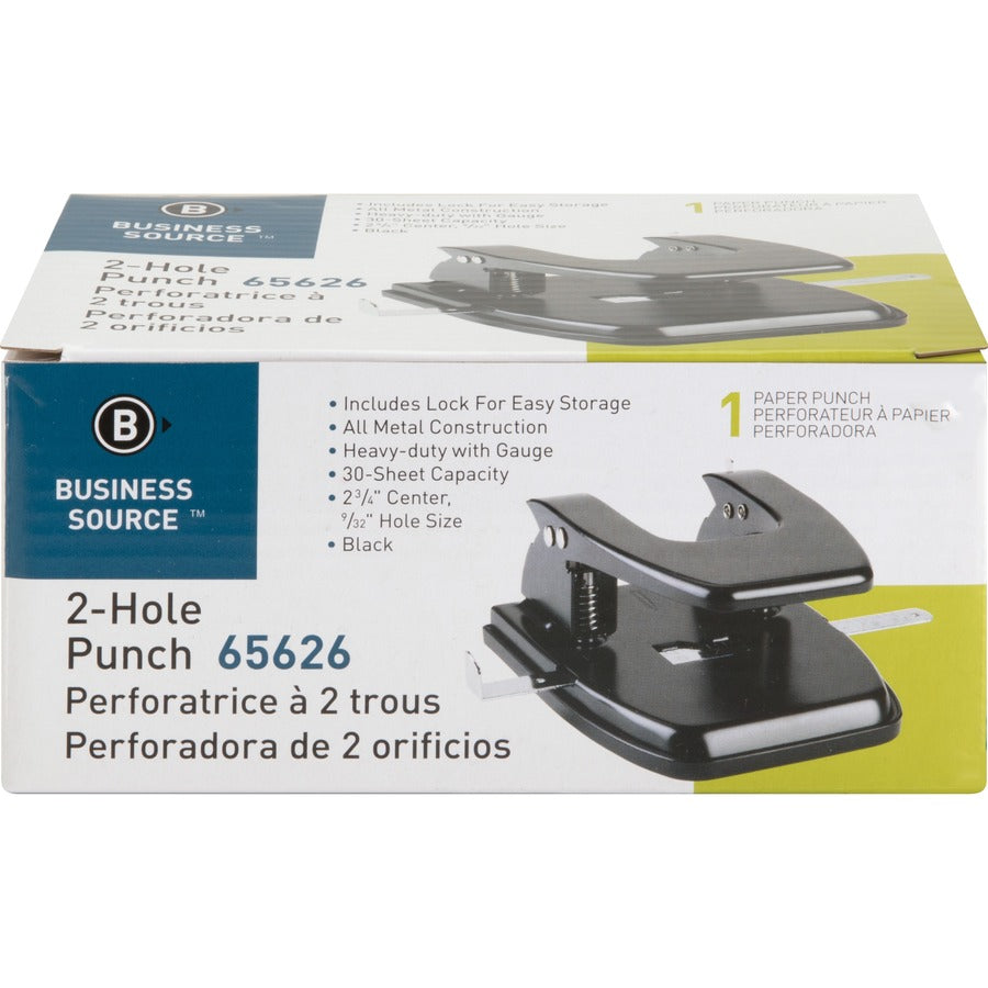 Business Source Heavy-duty 2-Hole Punch - Front